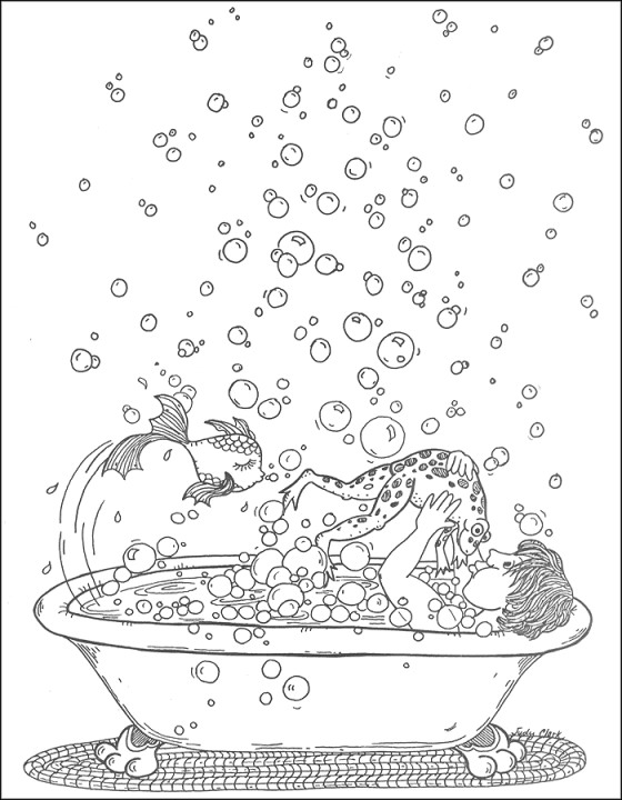 Meisje Haiku Ik heb een Engelse les Kids-n-fun | Kleurplaat In het bad Met een kikker?