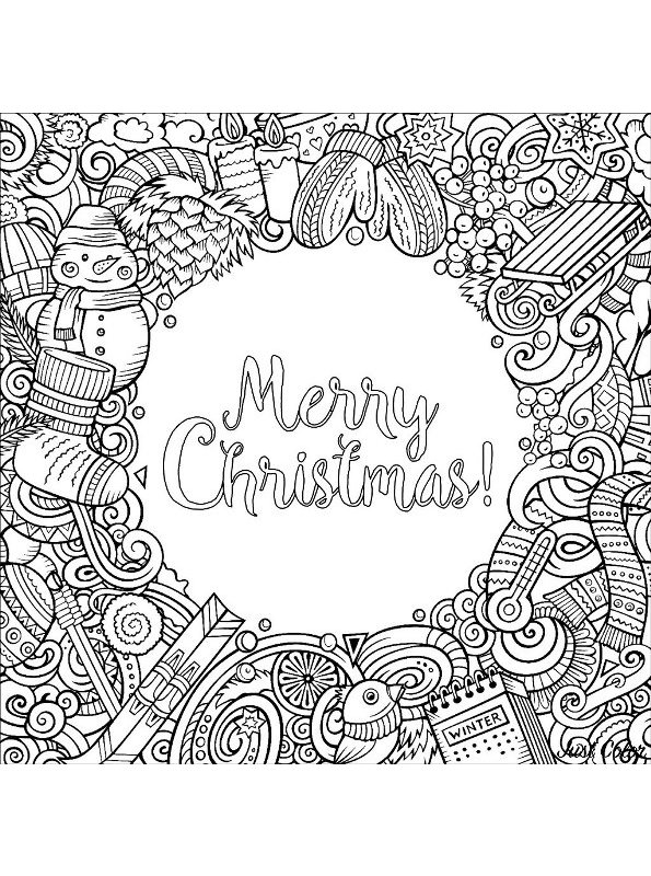 studio Polair Floreren Kids-n-fun | Kleurplaat Kerstmis voor volwassenen Merry Christmas