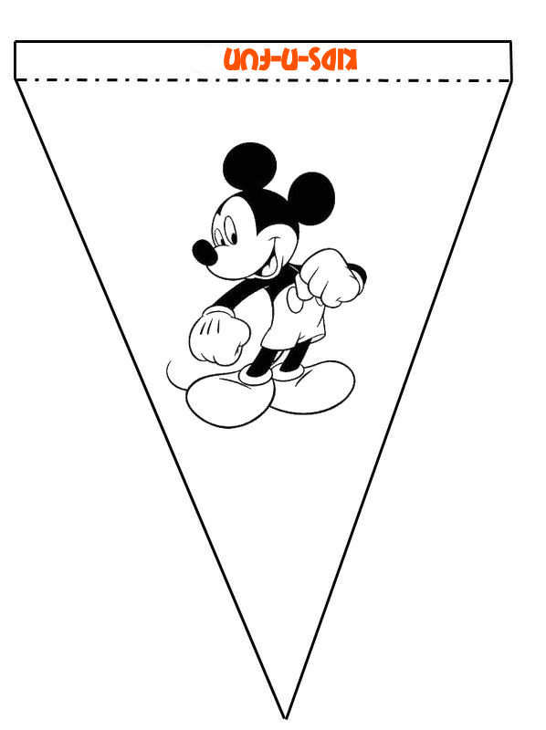 Stoel Blanco natuurlijk Kids-n-fun | Knutselen Vlaggetjes Disney Disney - Vlaggetje Mickey