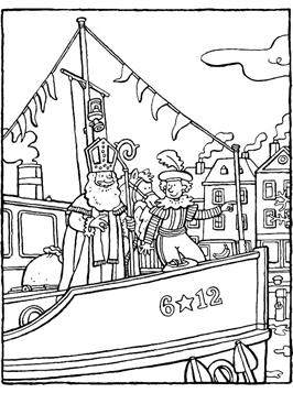 Kids-n-fun | Kleurplaten van Stoomboot Sinterklaas